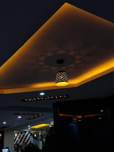 Warm lighting at Top Rise Restaurant